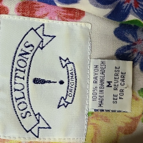 Vintage Rayon Floral Print Button Down Shirt Sz M - Picture 3 of 8